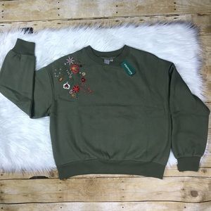 Women’s embroidered Olive Green Sweater
